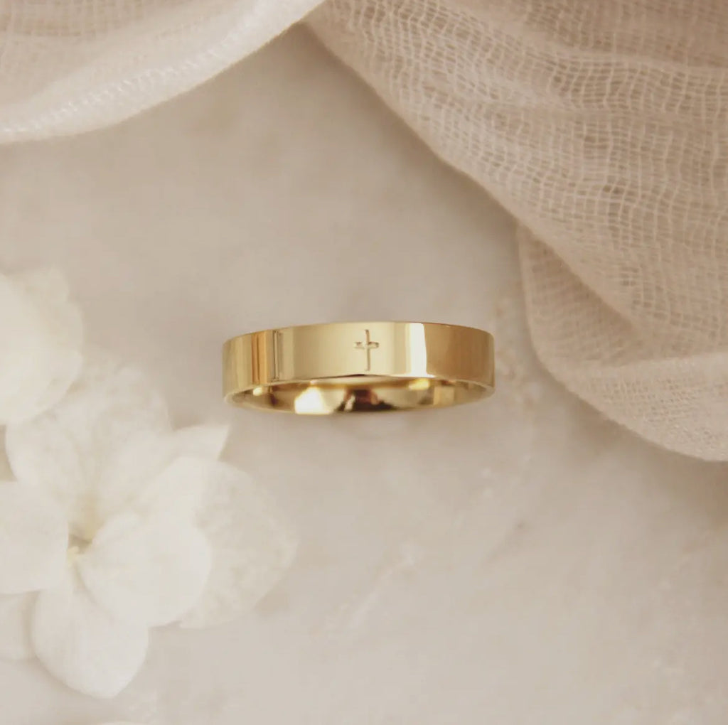 18K Gold Plated Script Band Ring - Chosen