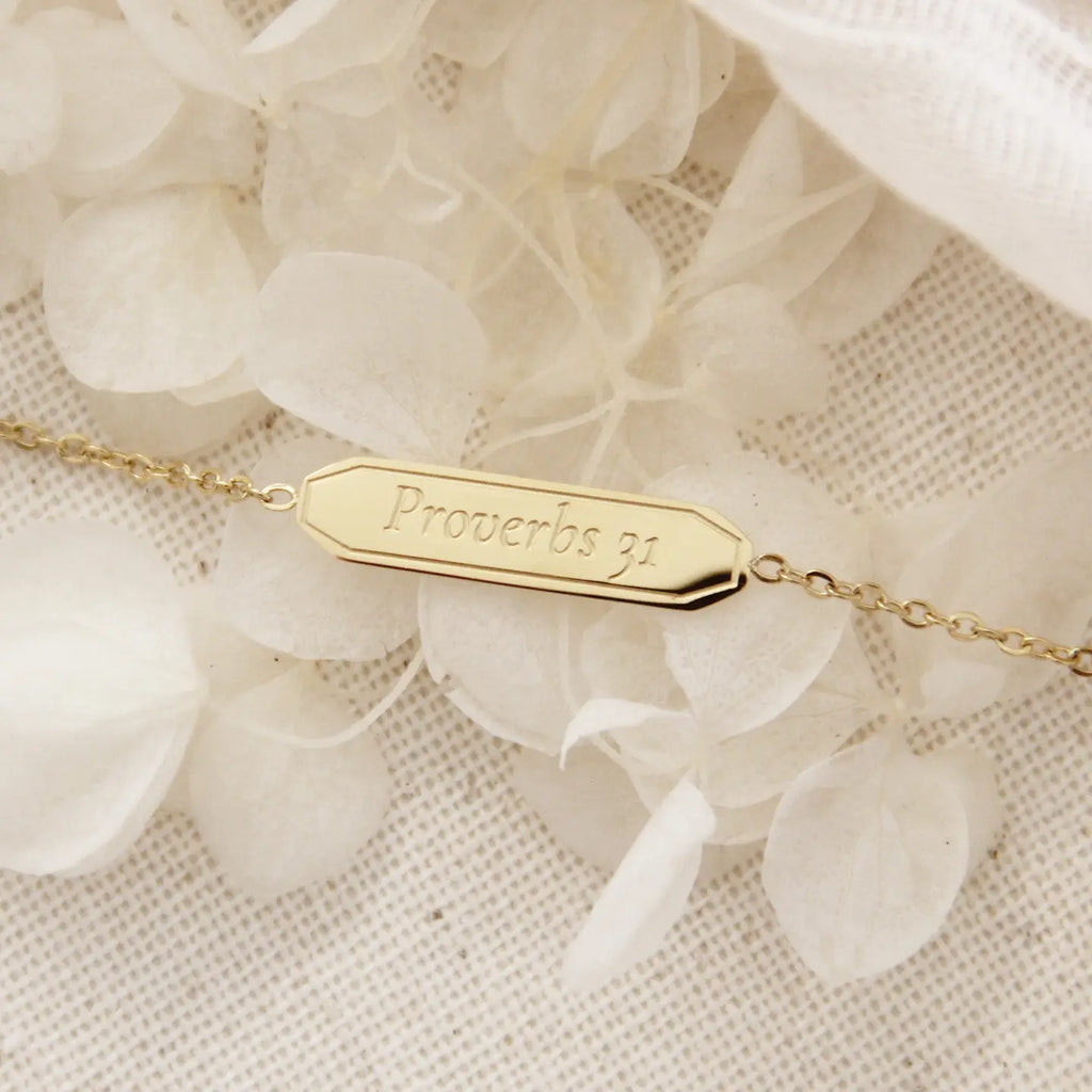 18K Gold Plated Proverbs 31, More Precious Than Jewels Bracelet