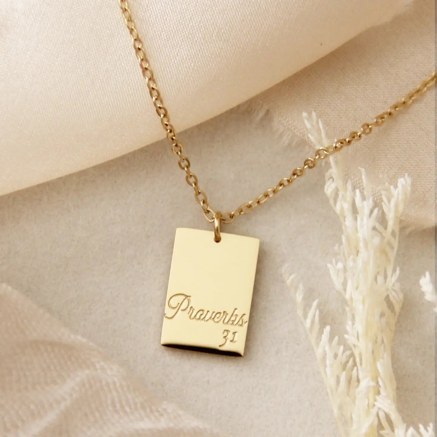 18K Gold Plated Proverbs 31, A Woman Fears the Lord Necklace
