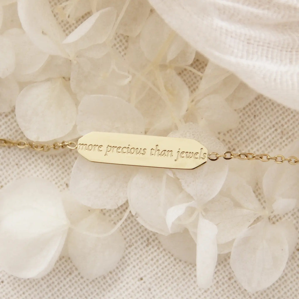 18K Gold Plated Proverbs 31, More Precious Than Jewels Bracelet