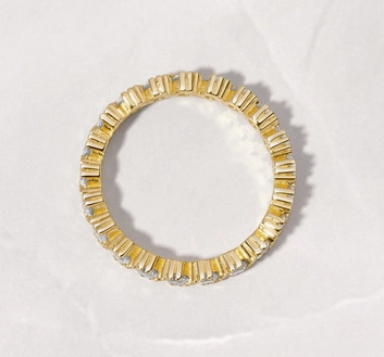 14K Gold Plated Bezeled Eternity Ring