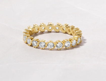 14K Gold Plated Bezeled Eternity Ring
