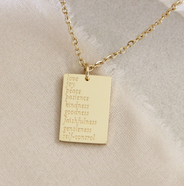 18K Gold Plated Galatians 5:22-23, Fruit of the Spirit Necklace