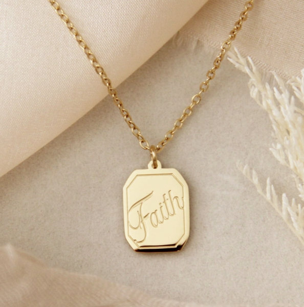 18K Gold Plated Hebrews 11:1, Necklace