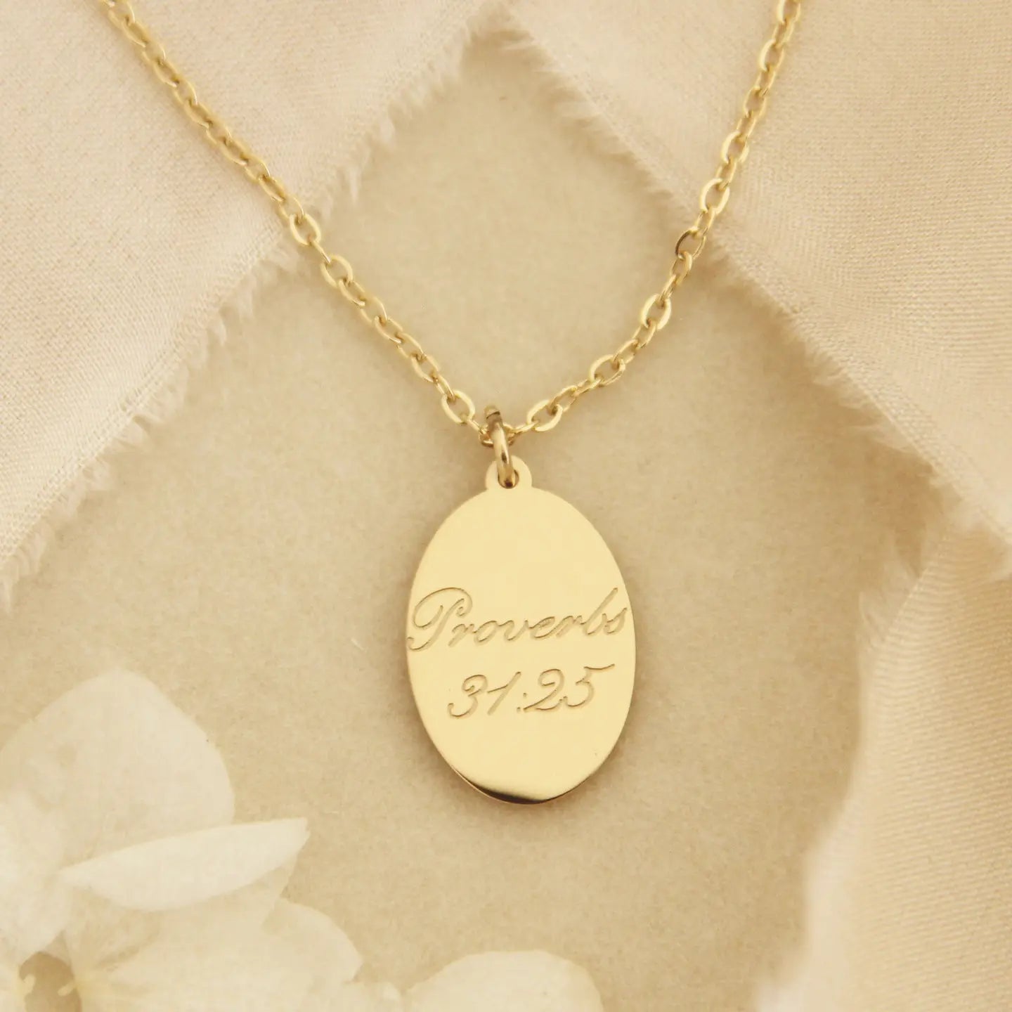18K Gold Plated Proverbs 31:25, Strength and Dignity