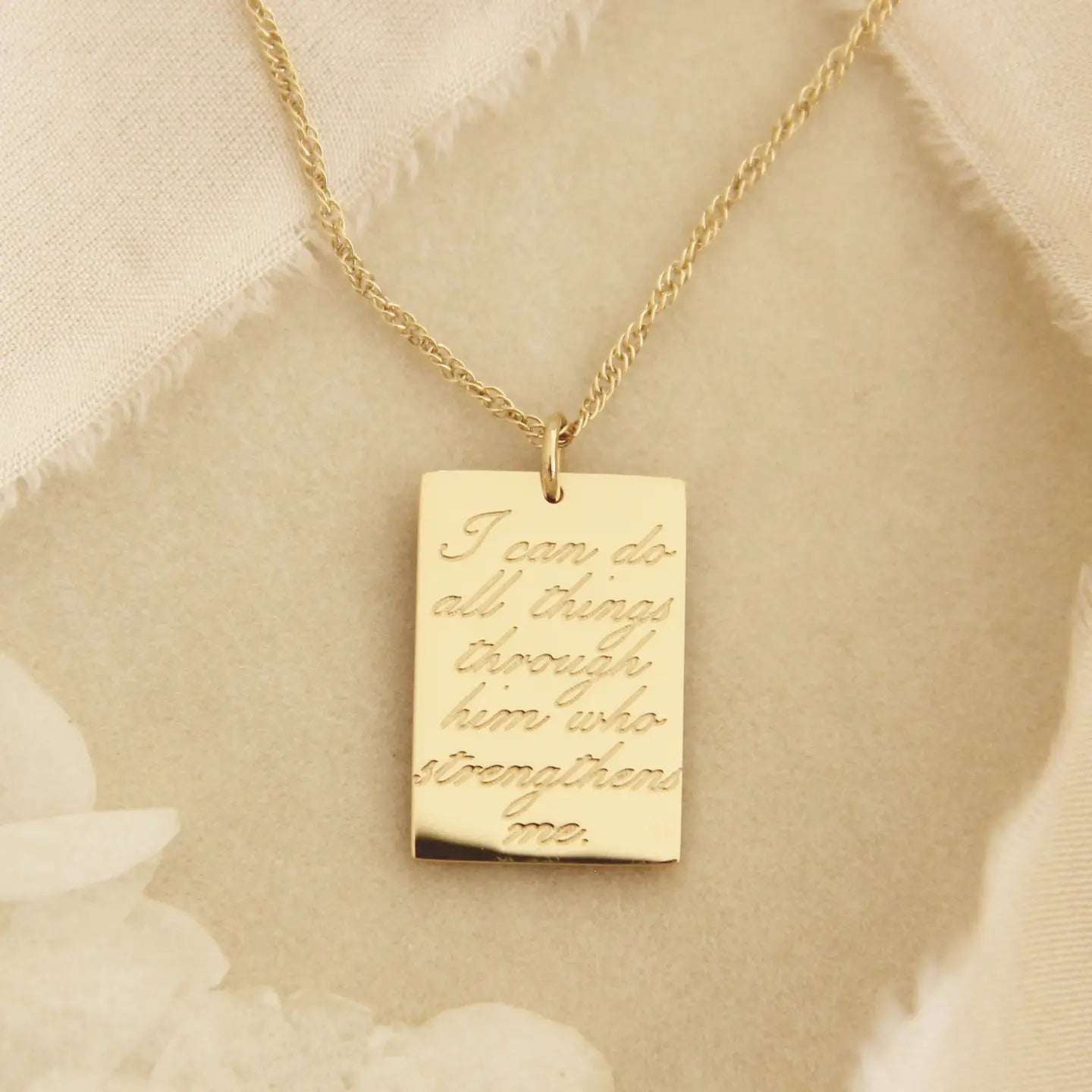 18K Gold Plated Philippians 4:13, I Can Do All Things Through Him