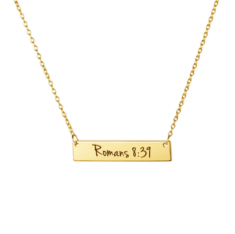 Romans 8:39 Tag Necklace