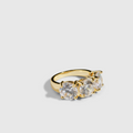 14K Gold Plated Three Stone Eternity Ring