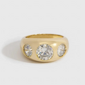 14K Gold Plated Three Stone Modular Ring