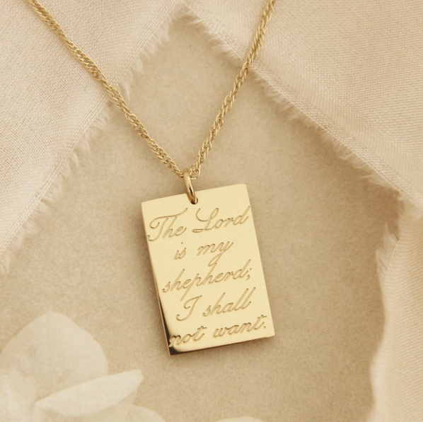 18K Gold Plated Psalm 23:1, the Lord Is My Shepherd Necklace